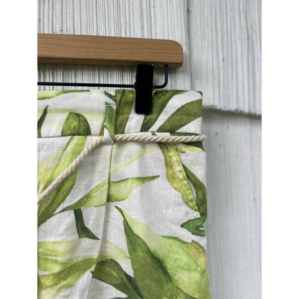 Joie Leaf Print Linen‎ Rope Belt Shorts Small - Picture 3 of 8